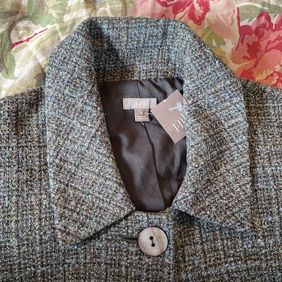 J JILL Size SMALL Tweed Blazer Mid-Skeeve Career Casual Cozy Prep MOD $189 NEW - Picture 9 of 16